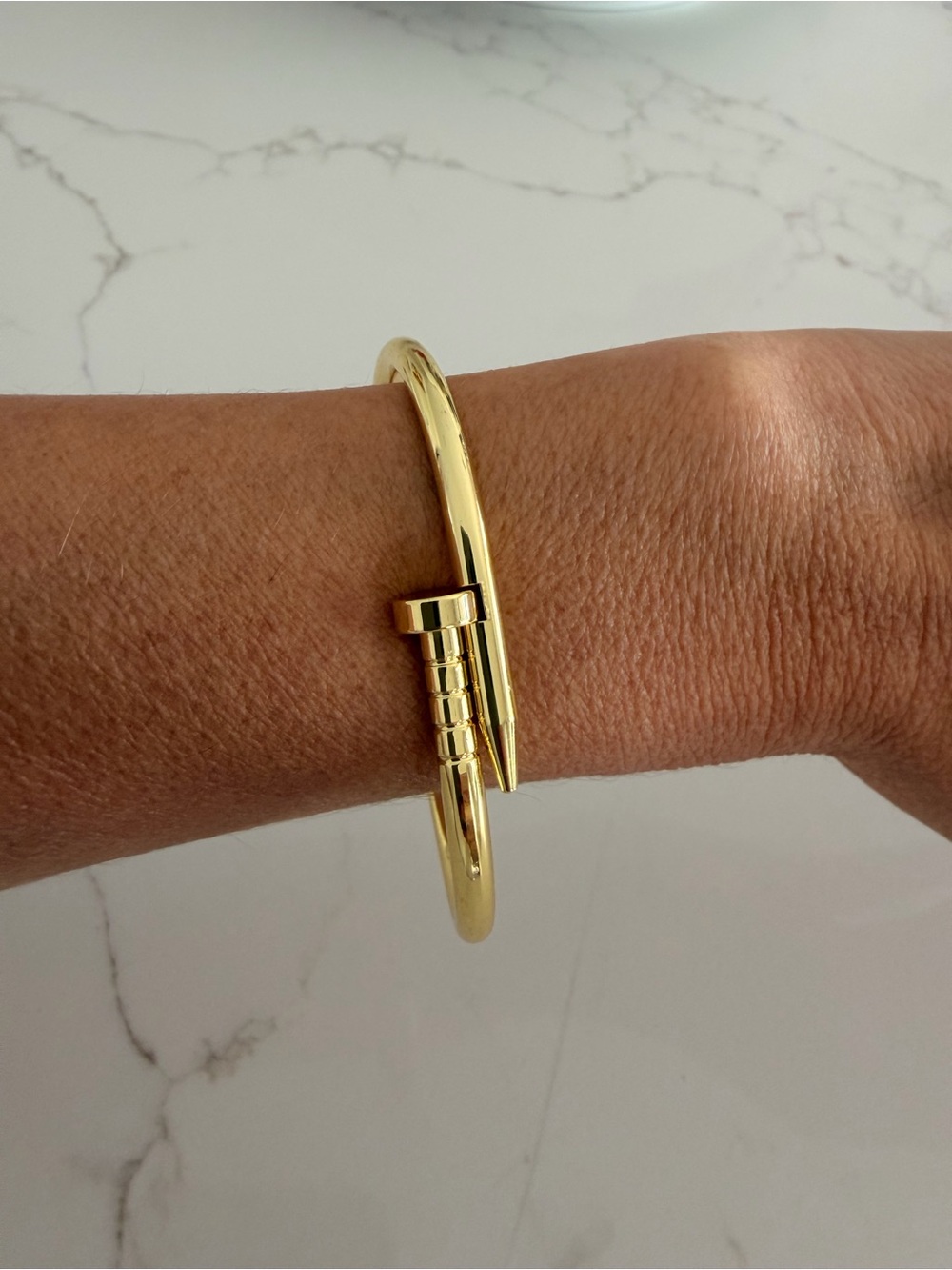 Gold Nail-Style Cuff Bracelet for Women